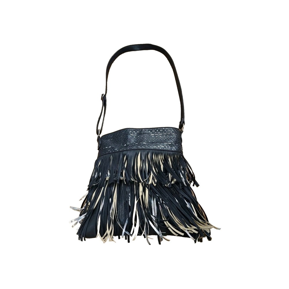 Candie's Gold/Tan/Silver Fringe Crossbody Purse EUC